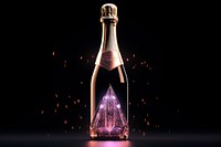 Champange bottle glass light. AI generated Image by rawpixel.
