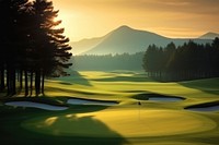 A golf field mountain outdoors nature. AI generated Image by rawpixel.