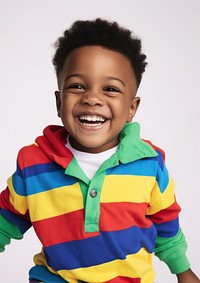 A little black boy in colorful outfit baby photography portrait. AI generated Image by rawpixel.