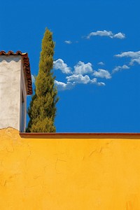 Yellow wall sky architecture building. AI generated Image by rawpixel.