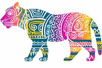 African tribal pattern tiger drawing mammal animal. AI generated Image by rawpixel.