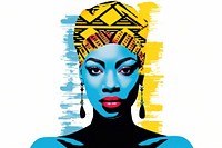 African tribal pattern portrait adult woman. AI generated Image by rawpixel.