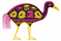 African tribal pattern ostrich animal bird art. AI generated Image by rawpixel.