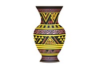 African tribal pattern vase pottery art white background. AI generated Image by rawpixel.