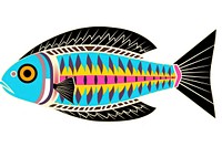 African tribal pattern fish animal white background creativity. AI generated Image by rawpixel.