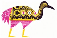 African tribal pattern ostrich drawing animal sketch. AI generated Image by rawpixel.