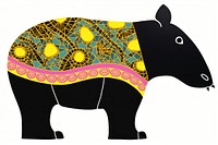 African tribal pattern hippo elephant mammal animal. AI generated Image by rawpixel.