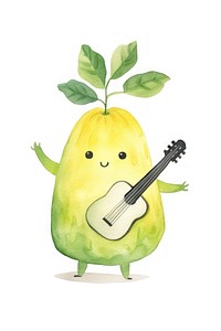Zucchini dancing guitar plant food. AI generated Image by rawpixel.