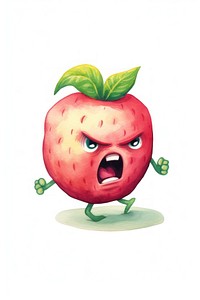 Angry running raspberry fruit plant food. AI generated Image by rawpixel.