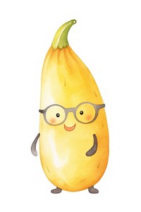 Banana wearing sunglasses plant food white background. AI generated Image by rawpixel.
