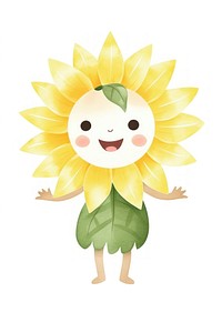 Daisy character dancing sunflower nature plant. AI generated Image by rawpixel.