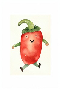 Fiece running pepper vegetable food white background. AI generated Image by rawpixel.