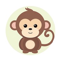 Baby face monkey cartoon mammal animal. AI generated Image by rawpixel.