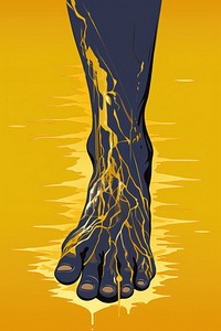African woman foot footwear cartoon yellow. AI generated Image by rawpixel.