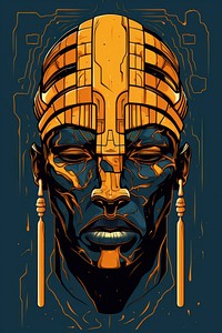 African warior head portrait art photography. AI generated Image by rawpixel.