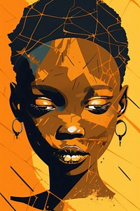 African ten year-old girl head art accessories. AI generated Image by rawpixel.