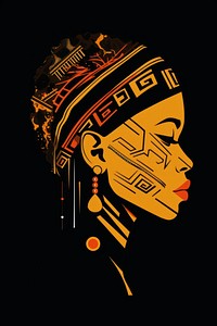 African tribal girl head portrait art architecture. AI generated Image by rawpixel.