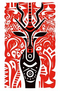 African tribal style elephant art graphics representation. AI generated Image by rawpixel.
