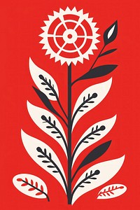 African tribal style plant art graphics pattern.