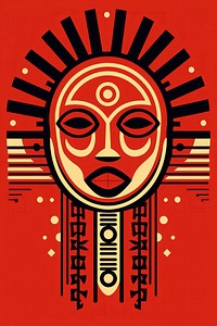 African tribal style sun art poster representation. AI generated Image by rawpixel.