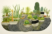 Backyard potted plants cactus creativity houseplant. AI generated Image by rawpixel.