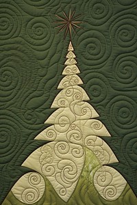 Christmas tree patchwork applique textile. AI generated Image by rawpixel.
