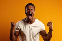 Angry young man shouting adult bodybuilding. AI generated Image by rawpixel.