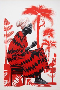 African tribal grandma art painting adult. AI generated Image by rawpixel.