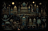 African islamic mansion art spirituality architecture. AI generated Image by rawpixel.