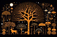 African tree silhouette creativity outdoors. AI generated Image by rawpixel.