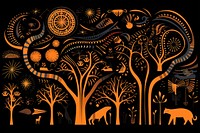 African tree graphics pattern illustrated. AI generated Image by rawpixel.