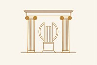 Corinthian greek column architecture line creativity. AI generated Image by rawpixel.