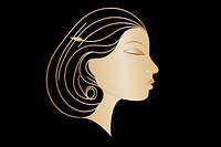 Goddess face adult gold logo. AI generated Image by rawpixel.