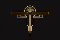 Hieroglyphic ankh symbol cross gold.