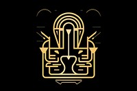 Hieroglyphic udjat logo symbol gold. AI generated Image by rawpixel.