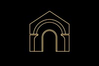 Islamic arch architecture line logo. AI generated Image by rawpixel.