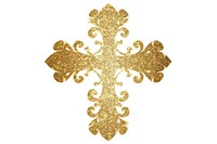 Christian cross pattern symbol gold. AI generated Image by rawpixel.