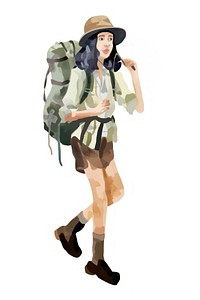 Woman hiker backpack adult bag. AI generated Image by rawpixel.