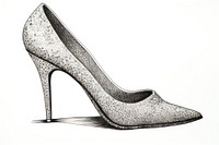 High heels footwear sketch white. AI generated Image by rawpixel.
