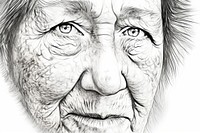 Grandma face sketch drawing self-portrait. AI generated Image by rawpixel.