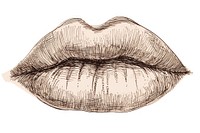 Lips sketch drawing white background. AI generated Image by rawpixel.