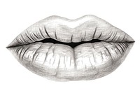Lips sketch drawing white. AI generated Image by rawpixel.