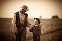 Farmer and grandson photography outdoors portrait. AI generated Image by rawpixel.