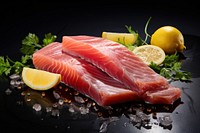 Fresh tuna fillet seafood salmon lemon. AI generated Image by rawpixel.