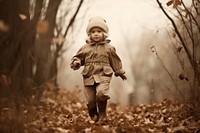 Kid in autumn photography portrait outdoors. AI generated Image by rawpixel.