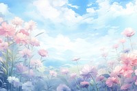 Flower garden sky outdoors nature. AI generated Image by rawpixel.