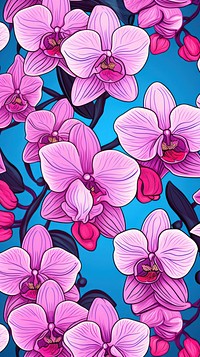 Orchid flower pattern backgrounds purple. AI generated Image by rawpixel.