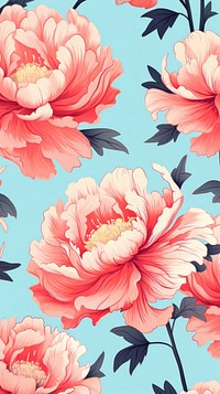 Peony flowers pattern backgrounds wallpaper. AI generated Image by rawpixel.