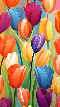 Tulip flower backgrounds painting. AI generated Image by rawpixel.