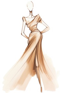 Dress on a mannequin drawing sketch fashion. AI generated Image by rawpixel.